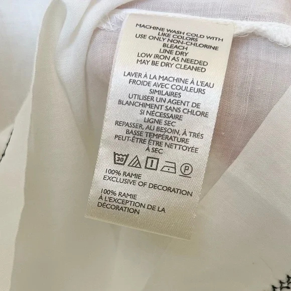 NWT Anthropology Maeve Balloon-Sleeve V-Neck Stitched Blouse Size M - Picture 8 of 8